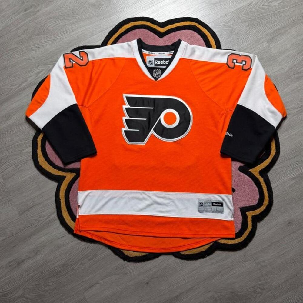 Reebok Philadelphia Flyers Mark Streit NHL Premier Home Jersey Size Large